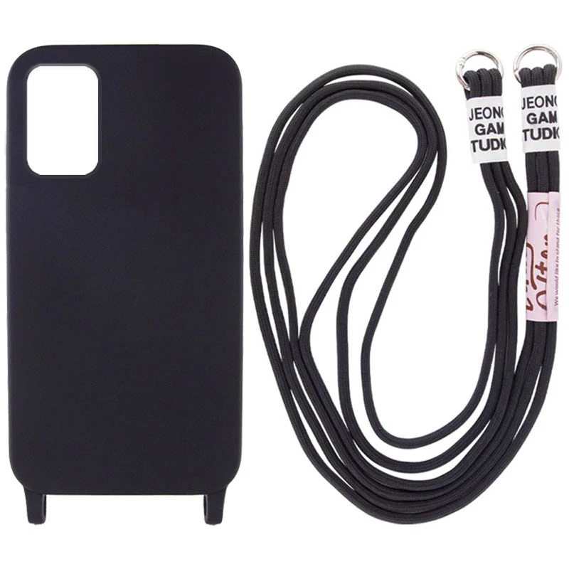 

Чехол Cord case c цветным ремешком для Samsung Galaxy S22 (Черный), Чорний