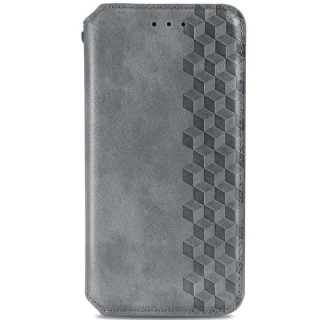 Чехол-книжка GETMAN кубик для Xiaomi Redmi 12C — Серый