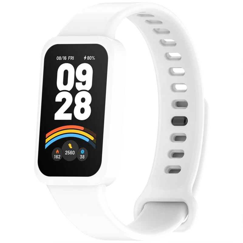 Силиконовый ремешок для Xiaomi Mi Smart Band 9 Active – White. Фото 1 из 2
