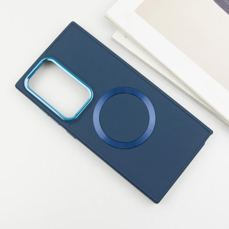 TPU чехол Bonbon с металлическими кнопками та MagSafe на Samsung Galaxy S24 Ultra – Синий / Cosmos Blue. Фото 5 из 11