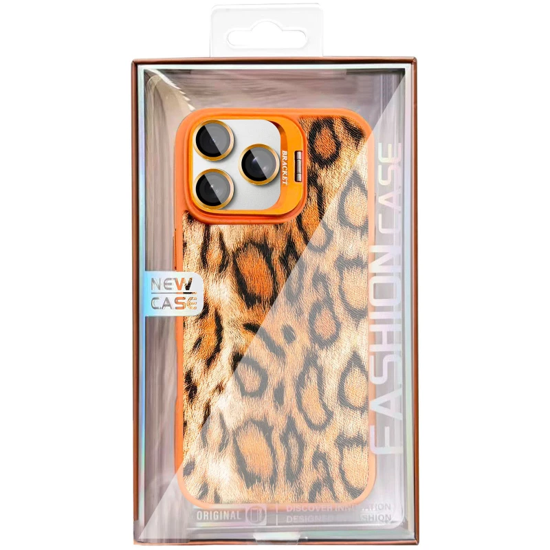 Чехол TPU+PC Wild Leopard with MagSafe and Lens для Apple iPhone 15 Pro (6.1") – Orange. Фото 4 из 6