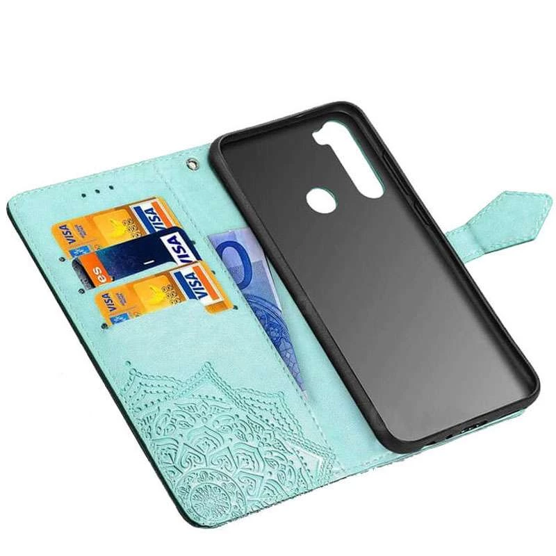 Кожаный чехол-книжка Art Case с визитницей для Xiaomi Redmi Note 8T – Бирюзовый. Фото 2 из 6