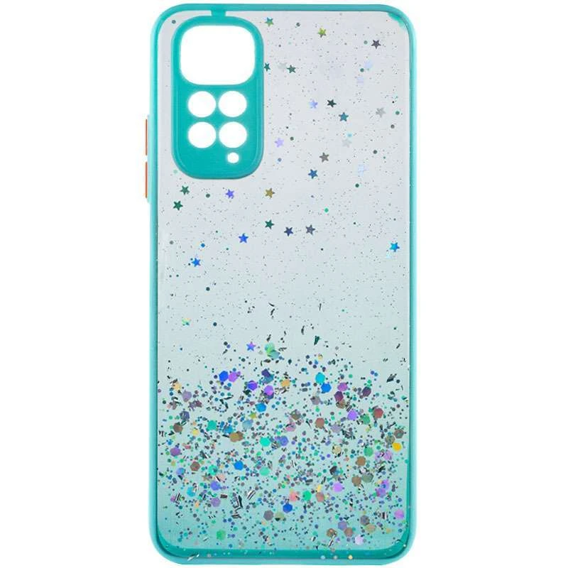 

Чехол с блестками и защитой камеры для Xiaomi Redmi Note 11 Pro 4G/5G (Бирюзовый), Бірюзовий