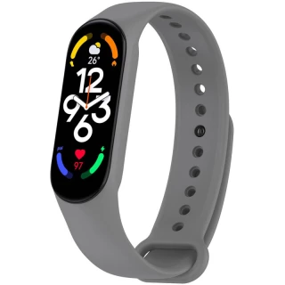 Силиконовый ремешок для Xiaomi Mi Band 7/6/5/4/3 — Серый / Gray
