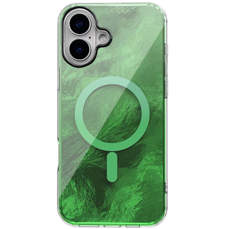 Силіконовий чохол Shiny Mountain (MagFit) для Apple iPhone 16 – Green. Фото 1 з 2