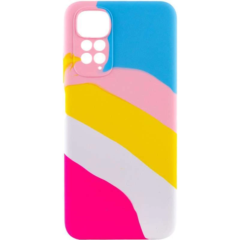 

Чохол Silicone Case райдугою на Xiaomi Redmi Note 11 (Global) / Note 11S (Блакитний / Фуксия)