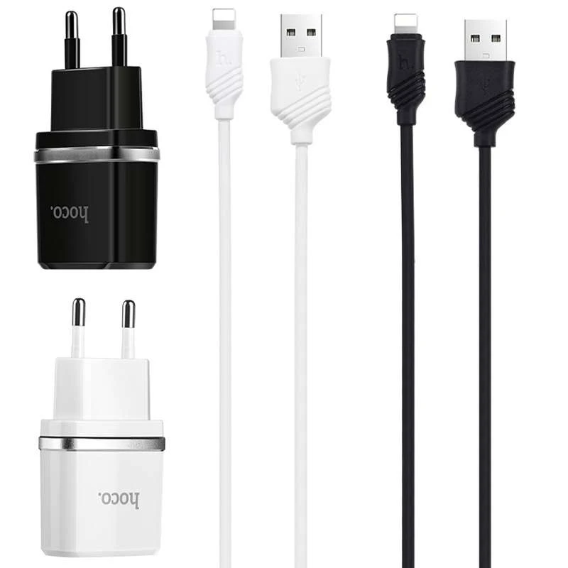 

МЗП Hoco C12 Charger + Cable Lightning 2.4A 2USB