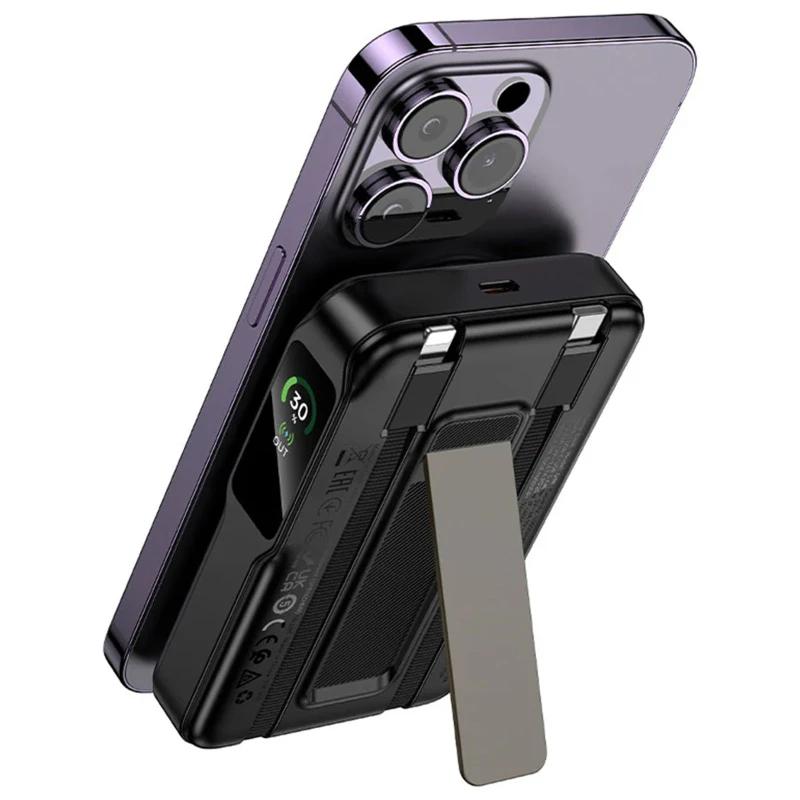 Портативний ЗП Power Bank Hoco Q48 Core PD20W з БЗП+iWatch 10000 mAh – Black. Фото 3 з 6