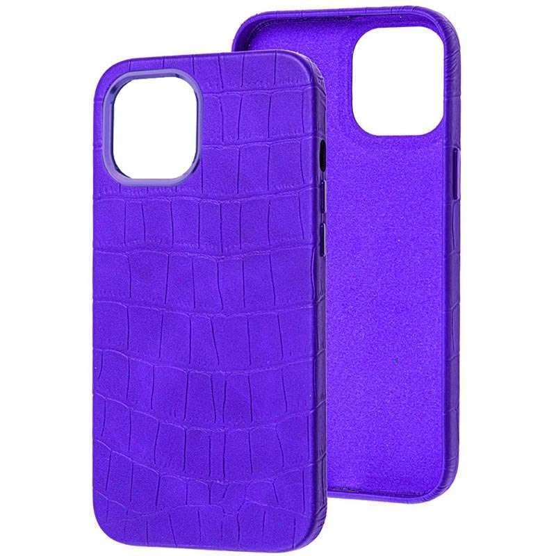 Шкіряний чохол Croco на Apple iPhone 14 Plus (6.7") – Purple. Фото 2 з 2
