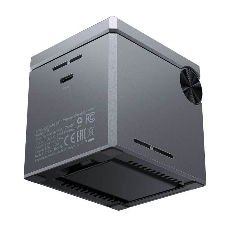 БЗУ Acefast E18 Rubik's Cube 3-in-1 – Metal gray. Фото 3 из 7