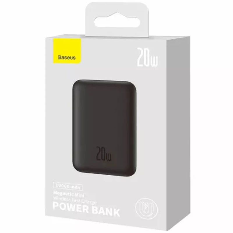 Портативное зарядное устройство Power Bank Baseus Magnetic Mini 20W c БЗУ OE 10000 mAh (PPCX070001) – Black. Фото 4 из 4