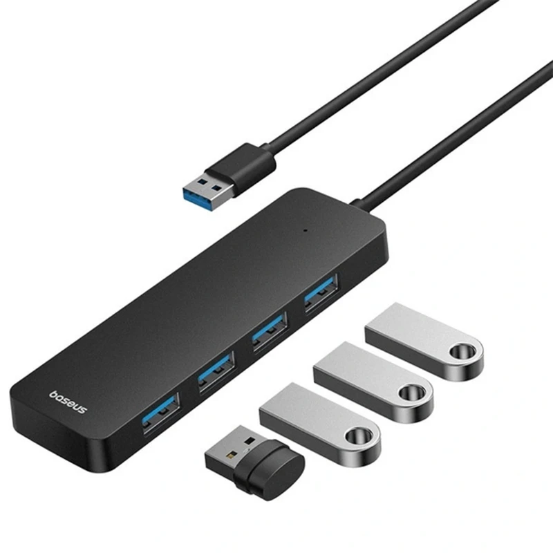 Перехідник HUB Baseus UltraJoy Series 4-Port (USB-A to 4xUSB3.0+Type-C) (0.5m) (B0005280B811-04) фото 1 з 1