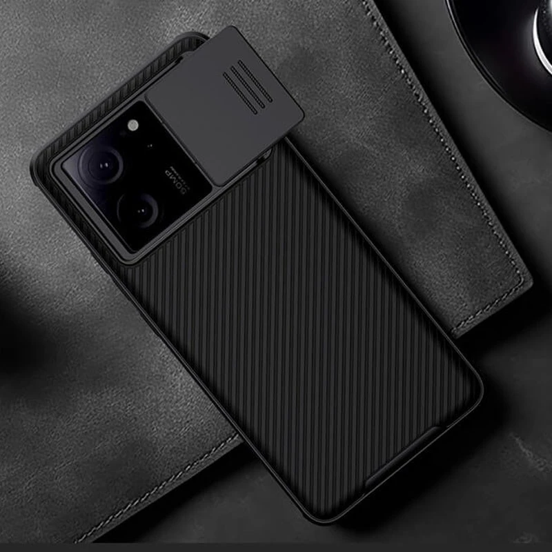 Карбована накладка Nillkin Pro зі шторкою для камери на Xiaomi 13T – Black. Фото 8 з 8