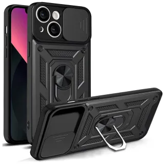 Ударопрочный чехол Ummi Camshield Serge Ring (in box) для Apple iPhone 15 (6.1") — Черный / Black
