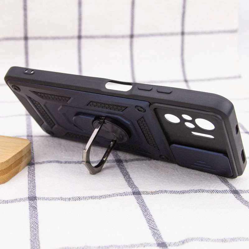 Ударопрочный чехол Serge Ring с защитой камеры для Xiaomi Poco M5s – Синий. Фото 5 из 8