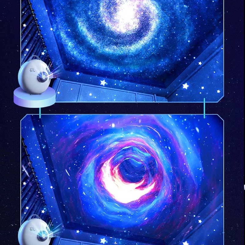 Проектор-нічник Galaxy E18 with Bluetooth and Remote Control + 4 discs 1800 mAh – White. Фото 5 з 6