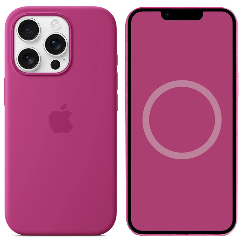 Чохол Silicone case (AAA) with Magsafe and Animation для Apple iPhone 16 Pro – Fuchsia. Фото 1 з 4