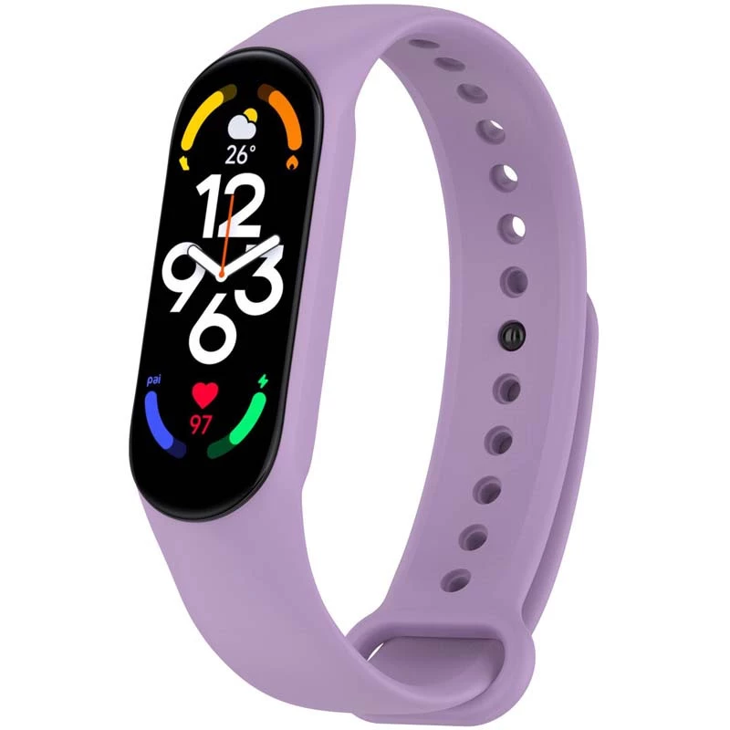 Силиконовый ремешок для Xiaomi Mi Band 7/6/5/4/3 – Сиреневый / Elegant Purple. Фото 2 из 4