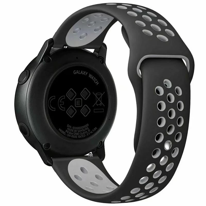 

Силіконовий ремінець Sport+ для Xiaomi Amazfit/Samsung 22 mm (black/gray)