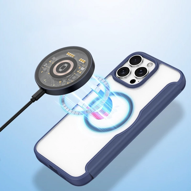 Чохол книжка Dux Ducis з MagSafe на Apple iPhone 16 Pro – Blue. Фото 8 з 10