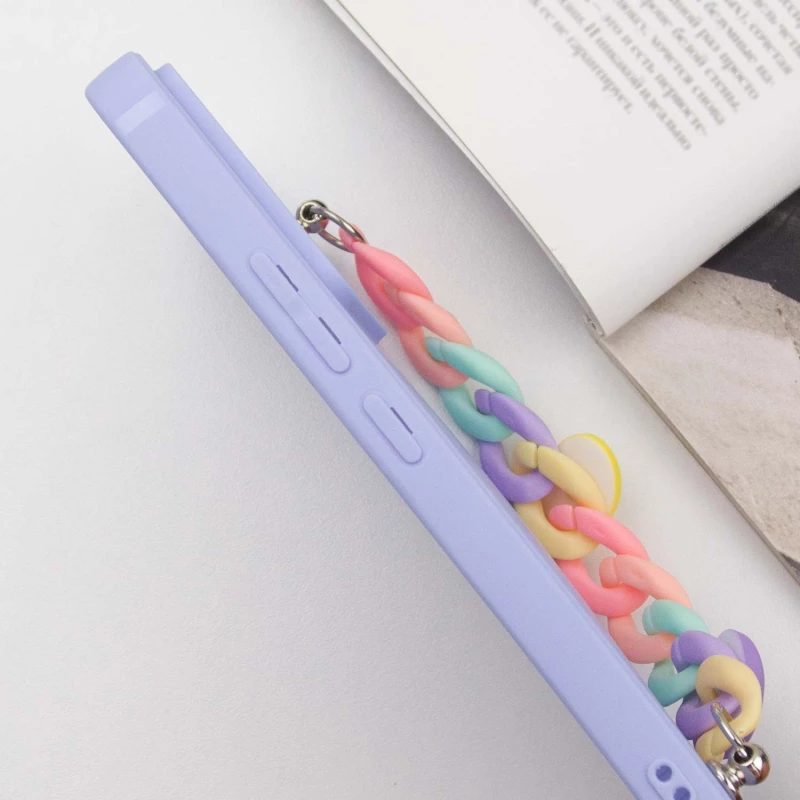 Чехол Heart с цепочкой для Xiaomi Redmi Note 13 Pro 5G – Lilac Blue. Фото 10 из 11