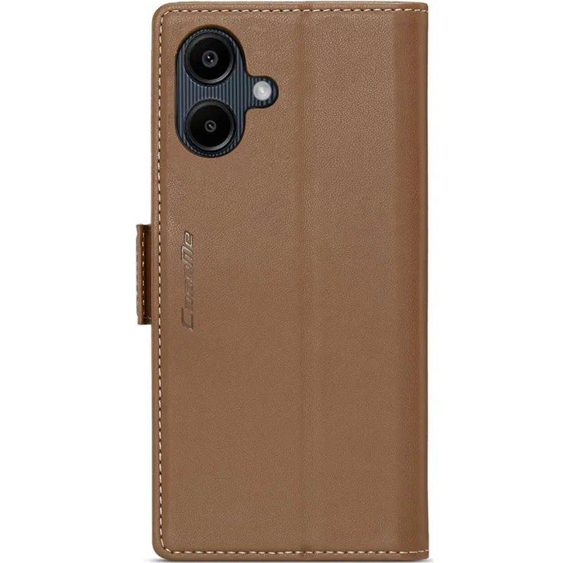 Шкіряний чохол-книжка CaseMe Nappa leather для Xiaomi Redmi Note 11 (Global) / Note 11S – Brown. Фото 6 з 10