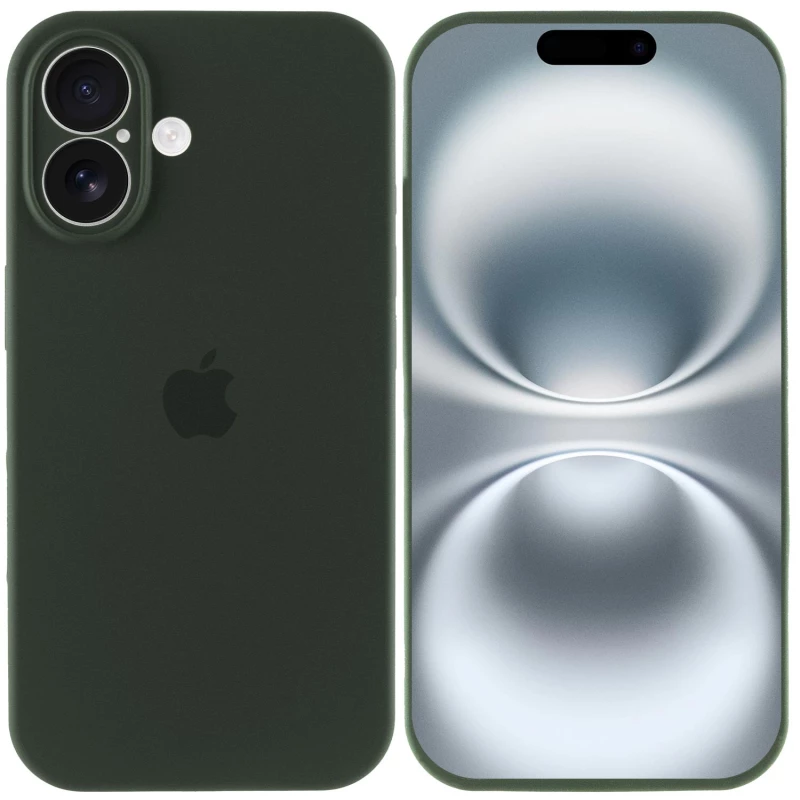 Чехол Silicone Case с защитой камеры для Apple iPhone 16 – Зеленый / Cyprus Green. Фото 3 из 8