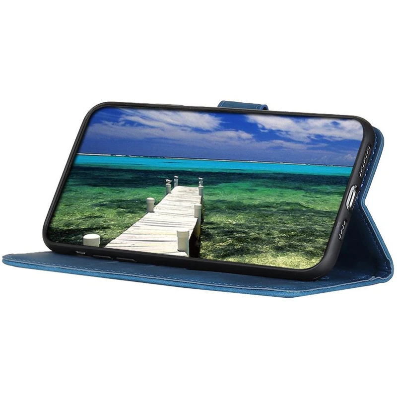 Кожаный чехол-книжка KHAZNEH Retro для Samsung Galaxy A57 5G – Blue. Фото 3 из 4