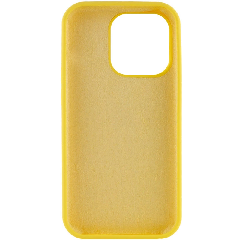Чохол з закритим низом Silicone Case на Apple iPhone 16 – Жовтий / Yellow. Фото 3 з 11