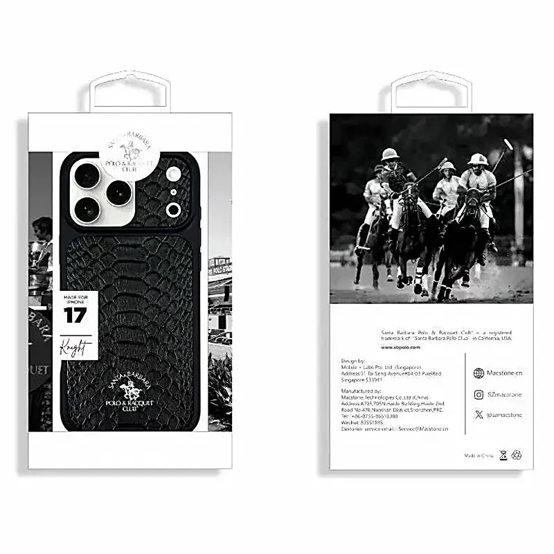 Шкіряна накладка Santa Barbara Polo & Racquet Club Series Knight для Apple iPhone 17 Pro (6.3") – Black. Фото 2 з 2