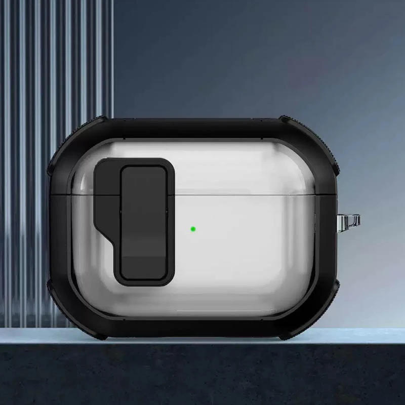 Футляр протиударний Locking Button для навушників Airpods Pro 3 – Black. Фото 2 з 2