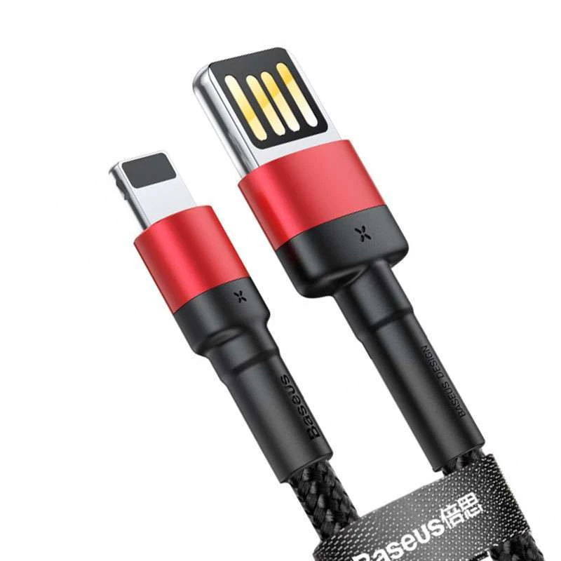 Дата кабель Baseus Cafule Lightning Cable Special Edition 2.4A (1m) – Чорний / Червоний. Фото 7 з 7