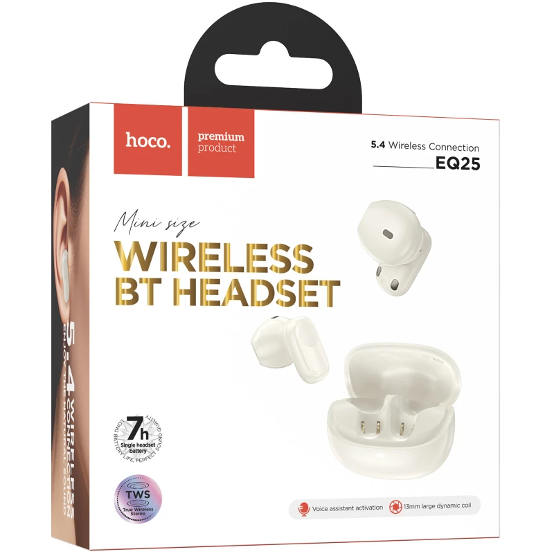 Беспроводные TWS наушники Hoco EQ25 Unimpeded – White. Фото 3 из 3