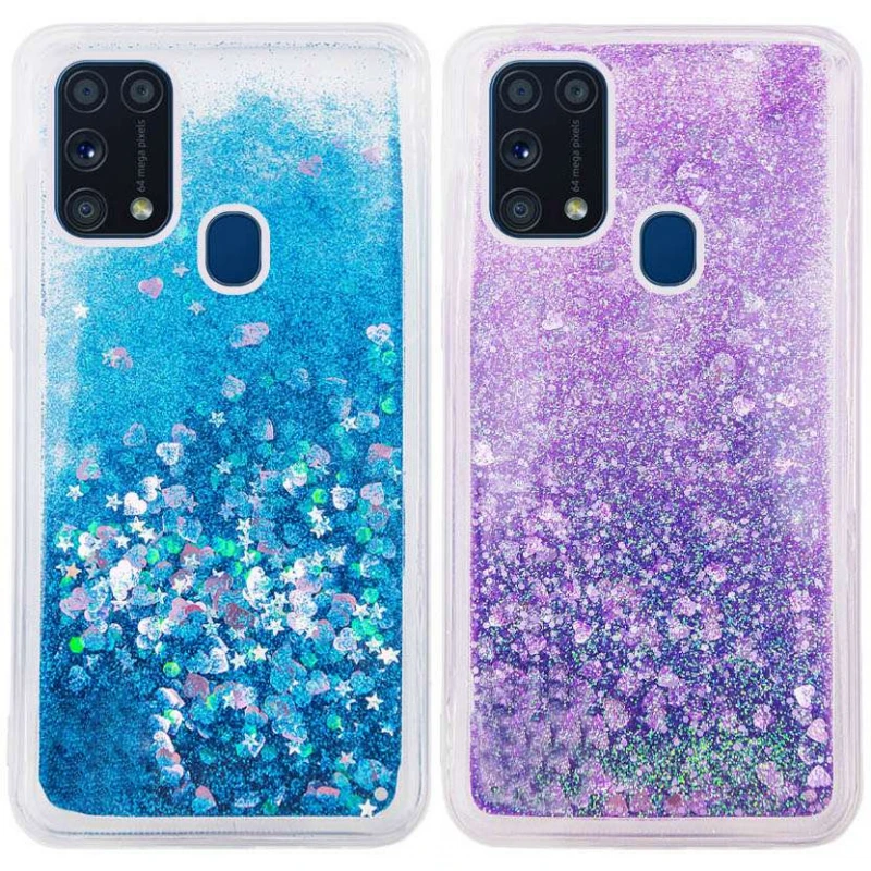 

Чохол Liquid hearts з блискітками, що переливаються, на Samsung Galaxy M31