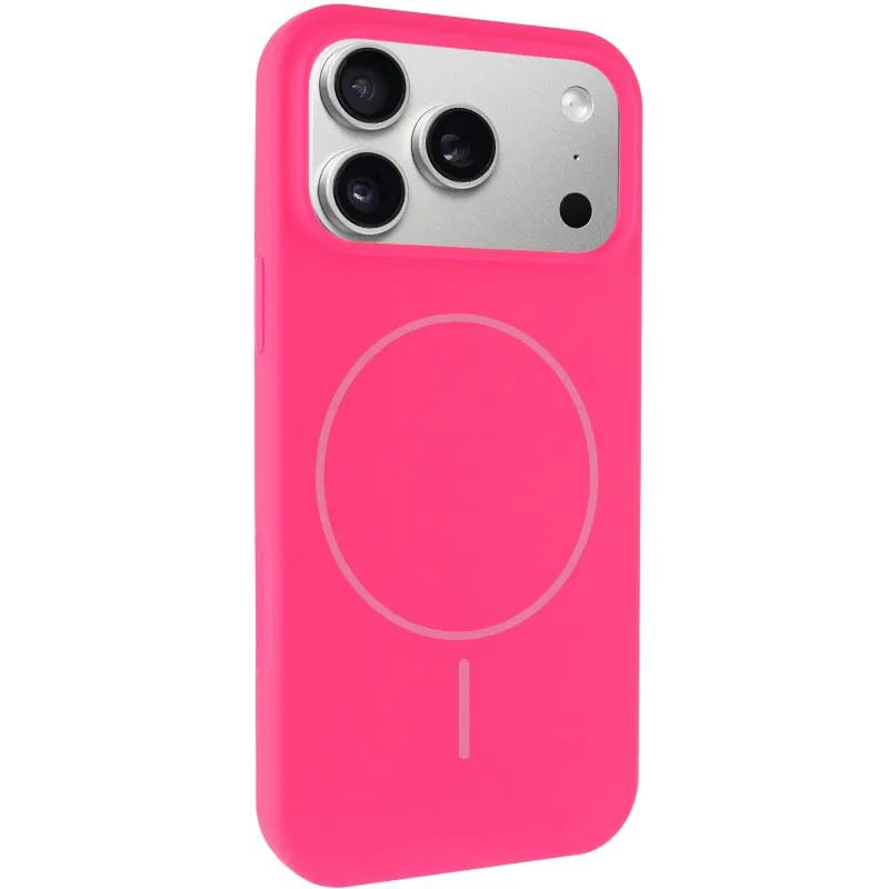 Чехол Silk Full Protective (AA) NO LOGO with Magnetic Fit для Apple iPhone 18 Pro – Розовый / Barbie pink. Фото 1 из 1