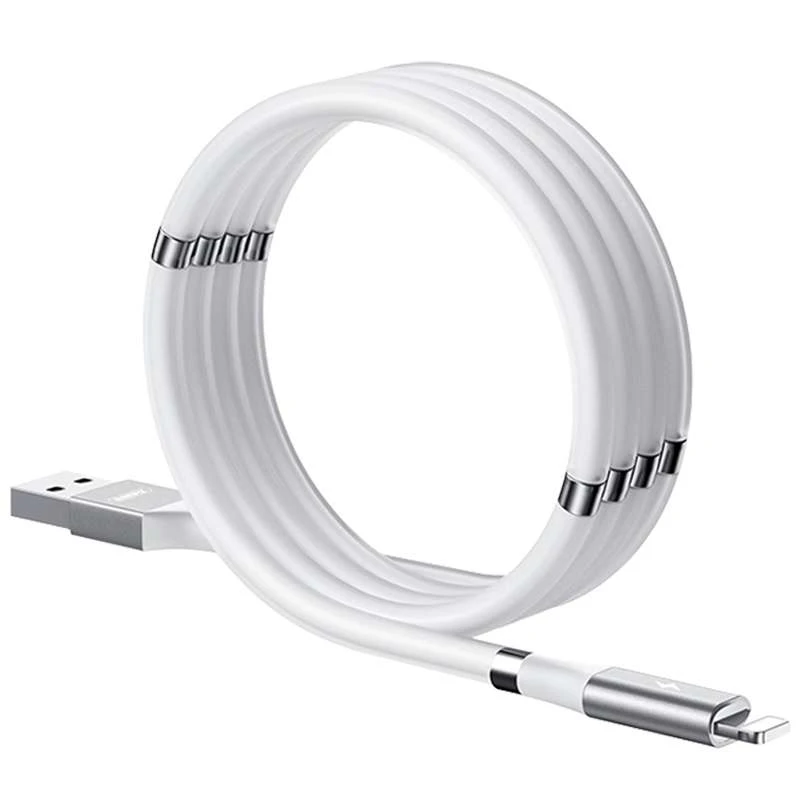 

Дата кабель Remax RC-125i Magnetic-ring USB - Lightning (Белый), Білий