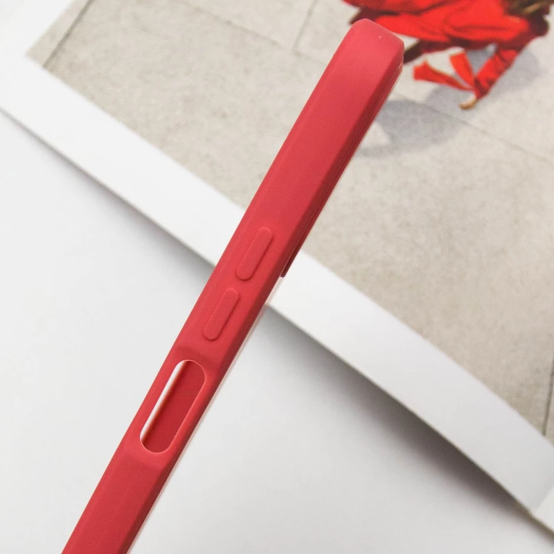 Цветной силиконовый чехол с защитой камеры для Xiaomi Redmi 12 – Красный / Camellia. Фото 7 из 9