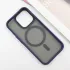 TPU+PC чохол Metal Buttons with Magnetic Fit для Apple iPhone 16 Pro – Синій / Navy Blue. Фото 5 з 9