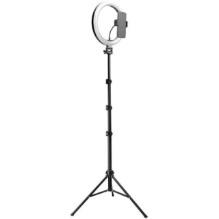 Кольцевая светодиодная LED-лампа с триподом и микрофоном Gelius Pro Blogger Set GP-BS002 фото 1 из 1
