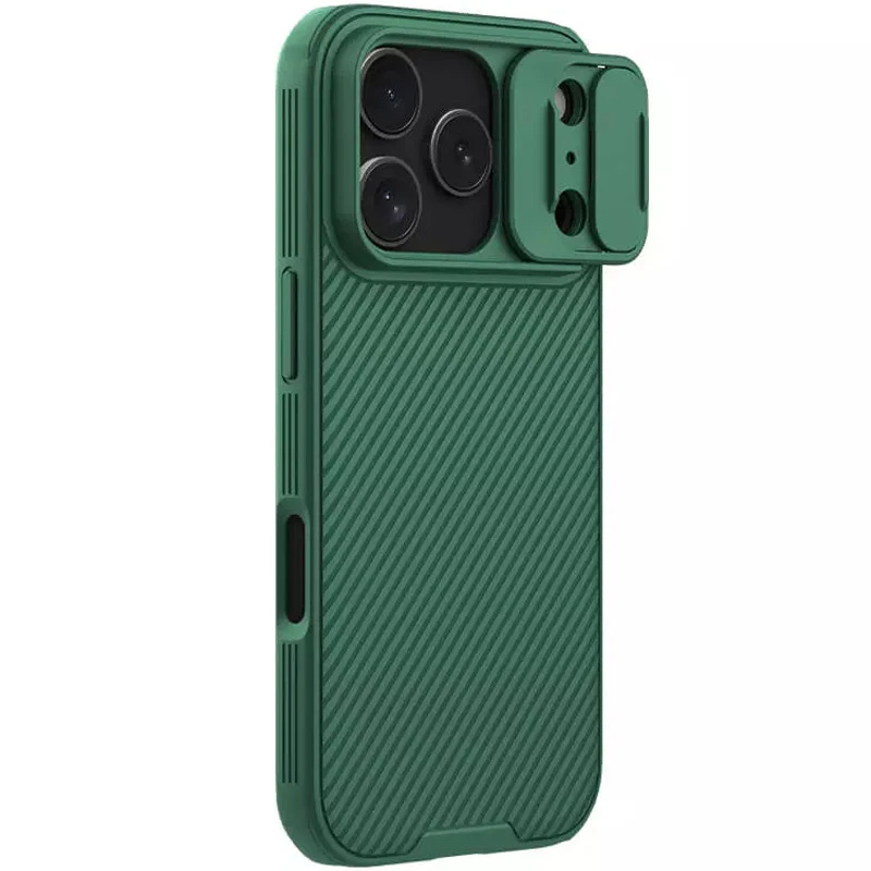 Карбоновая накладка Nillkin Pro со шторкой для камеры для Apple iPhone 17 Pro (6.3") – Deep Green. Фото 1 из 5