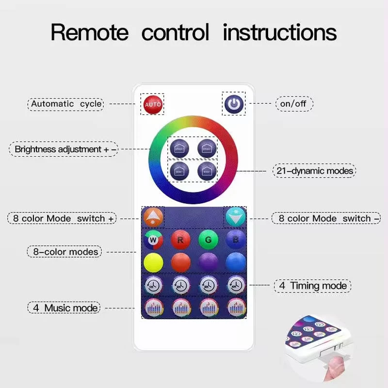 Підлогова кутова LED лампа RGB SAL-005B 120cm Bluetooth USB with app – Black. Фото 6 з 6