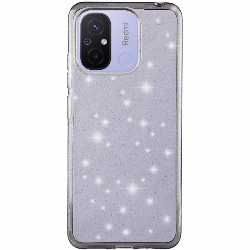 Блискучий силіконовий чохол на Xiaomi Redmi 12C / Poco C55 – Grey. Фото 1 з 8