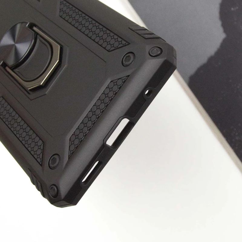 Протиударний чохол Serge Ring з кільцем на Xiaomi Redmi Note 10 Pro – Чорний. Фото 7 з 8