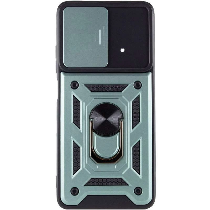 Ударопрочный чехол Serge Ring с защитой камеры для Xiaomi Poco X4 Pro 5G – Зеленый. Фото 5 из 8