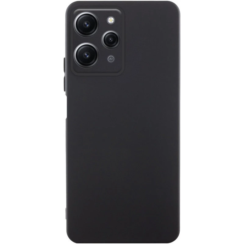 Кольоровий силіконовий чохол GETMAN із закритою камерою для Xiaomi Redmi 12 – Чорний / Black. Фото 1 з 5