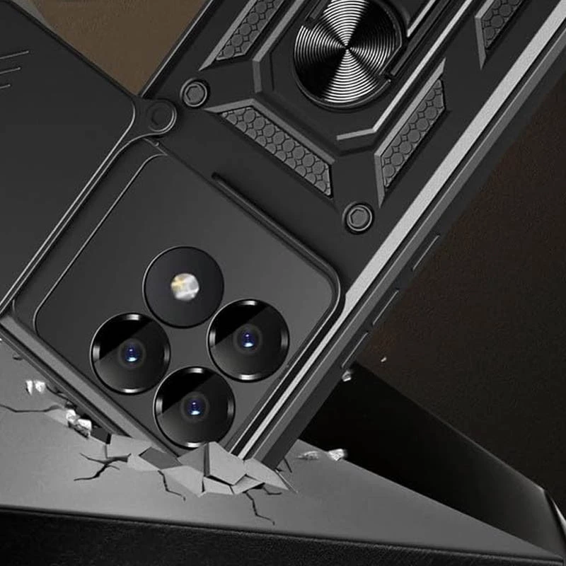 Ударопрочный чехол Serge Ring с защитой камеры для Xiaomi Poco F6 Pro – Черный. Фото 4 из 6