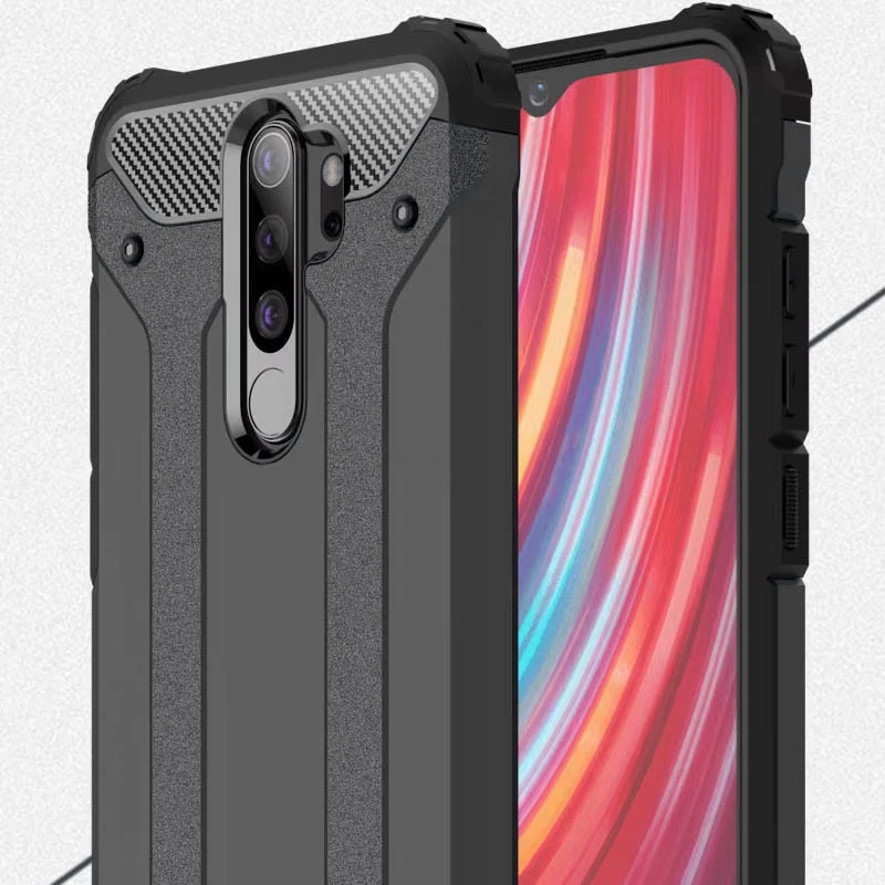 Противоударный чехол с усиленными углами Immortal для Xiaomi Redmi Note 8 Pro – Металл / Gun Metal. Фото 3 из 9