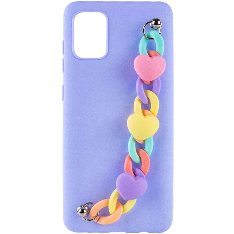 

Чохол Heart з ланцюгом на Samsung Galaxy A72 4G / A72 5G (Lilac Blue)