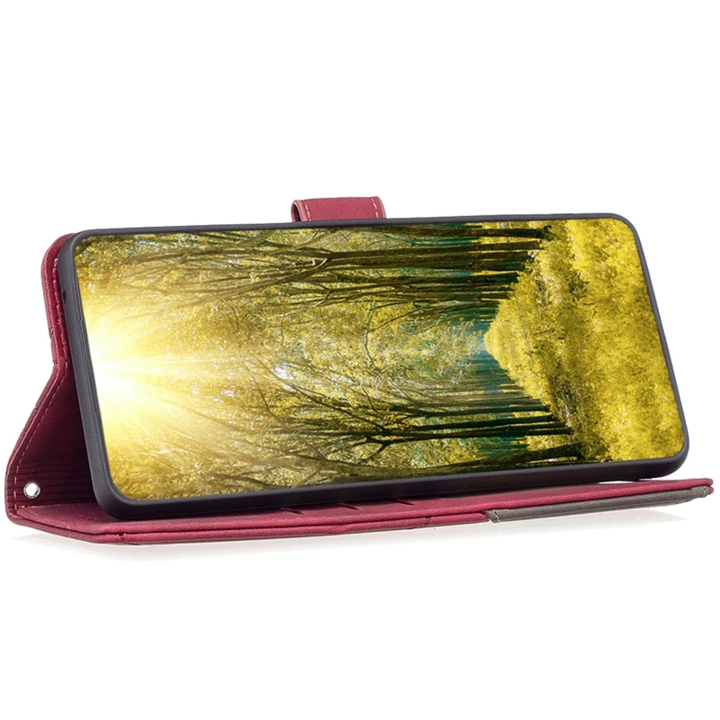 Кожаный чехол-книжка Geometric Pattern для Xiaomi Redmi Note 15 Pro 4G – Red. Фото 3 из 4