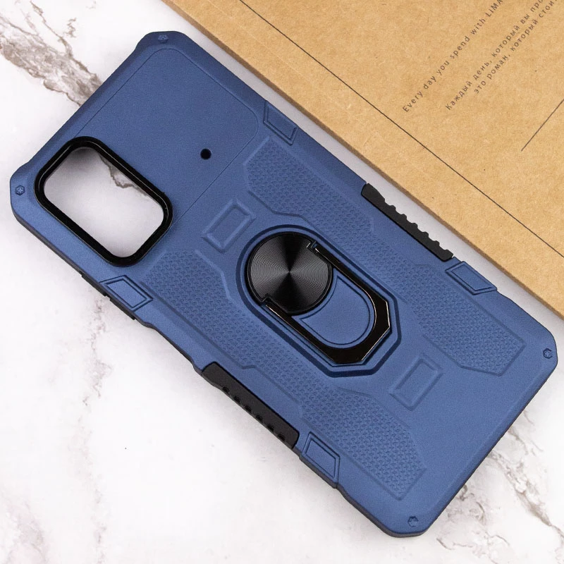 Протиударний чохол Military з підставкою-кільцем на Xiaomi Poco X4 Pro 5G – Синій. Фото 6 з 6